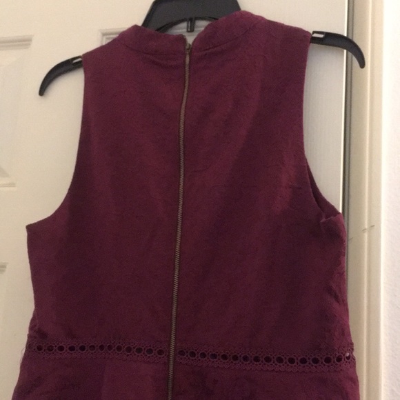 Maroon Damask Brocade Tiered Dress - Picture 6 of 7